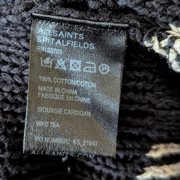 Allsaints Siouxsie Cardigan Black Tan Distressed Knit Grunge Long Duster Fray 4 - Picture 14 of 16